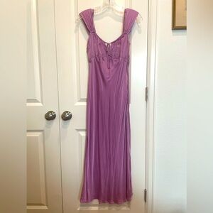 Madewell Spring Lavender Cottgaecore tie front midi dress
